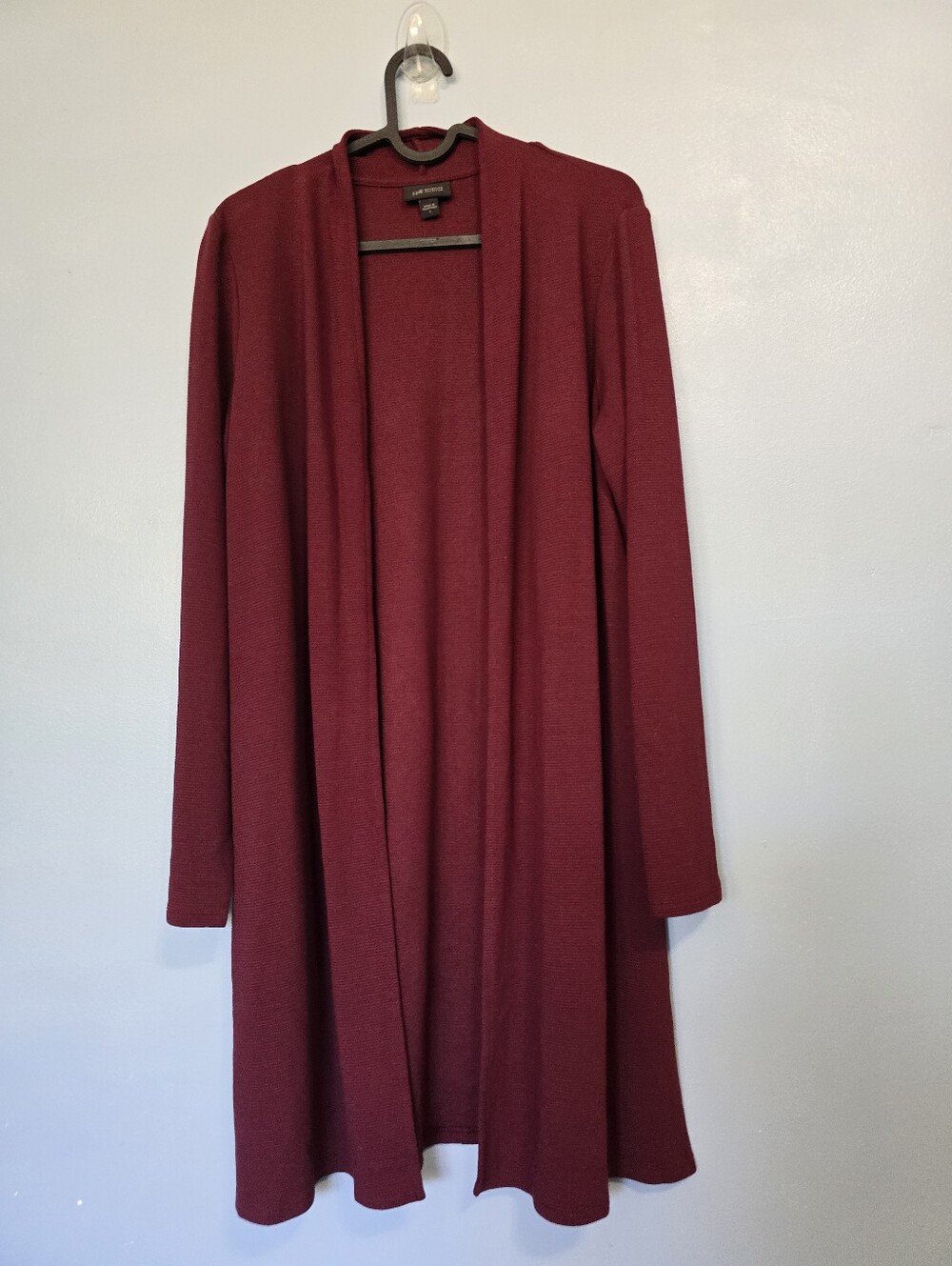 J.Jill Women’s Open-Front Long Cardigan Sweater S - Burgundy